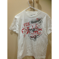KIDS FOX RACING BOYS JUGGER SS TEE WHITE  SIZE LARGE ex display stock (109)