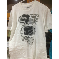 FOX RACING MX BOYS T SHIRT BOYS SPLICED UP TEE WHITE SIZE LARGE ex display (111)