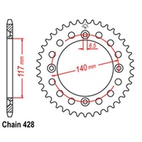 YAMAHA YZ 80 84 - 92 46 TOOTH REAR STEEL SPROCKET  JTR 831