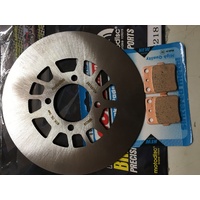 YAMAHA BANSHEE YFZ 350  REAR BRAKE DISC & GOLD FREN SINTERED BRAKE PADS 144
