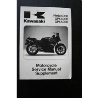 GENUINE KAWASAKI SERVICE WORKSHOP MANUAL 88-96 NINJA600R / GPX600R / GPX500R