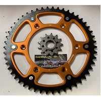 KTM 50 REAR ORANGE 13 FRONT SPROCKET STEALTH SUPERSPROX125 200 250 300 350 450 500 525 530