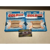 YAMAHA GRIZZLY YFM 550 700 REAR BRAKE PAD SET GOLD FREN  256 255