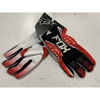 FOX RACING MX FLEXAIR RACE GLOVES RED / WHITE / BLACK  SIZE LARGE CLEARANCE