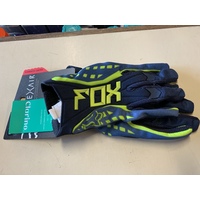 FOX RACING MX FLEXAIR RACE GLOVES BLUE / YELLOW  SIZE LARGE