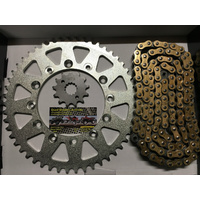 YAMAHA WR 450  CHAIN AND SPROCKET KIT 14 44  SPROCKETS X RING 520 GOLD CHAIN