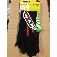 FLY PRO LITE BLACK RED MX GLOVES ENDURO BMX MOUNTAIN BIKE  OFF ROAD SIZE MEDIUM