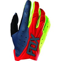 FOX RACING MX FLEXAIR RACE GLOVES BLUE RED YELLOW   SIZE LARGE CLEARANCE