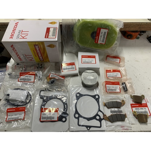 BRAND NEW GENUINE HONDA CRF 250 RJ 2018 2019  TOP END REBUILD SERVICE KIT BRAKE PADS LEVERS  06211-CRF-250RJ