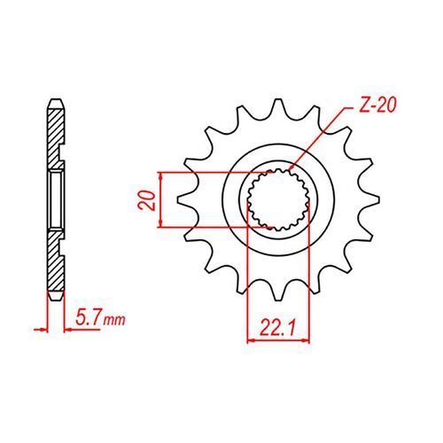 YAMAHA YZ 125 & X 2 STROKE 13 TOOTH FRONT SPROCKET 2005 - 2022 5NL-13