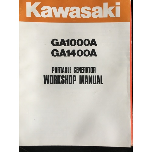 KAWASAKI GENERATOR GA1000A-GA1400A  WORKSHOP SERVICE MANUAL