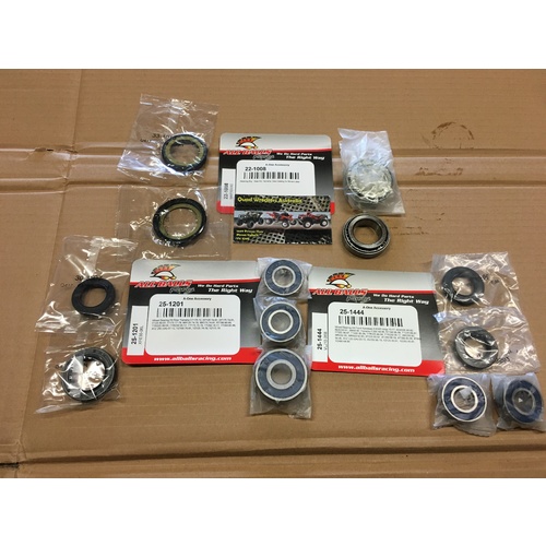 YAMAHA DT 175 94 - 04 FRONT & REAR WHEEL BEARING & SEAL KIT + STEERING BEARING