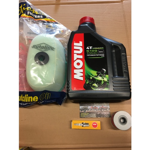 HONDA SERVICE KIT AIR + OIL FILTER  & SPARK PLUG MOTUL 5100  XR 400 R 