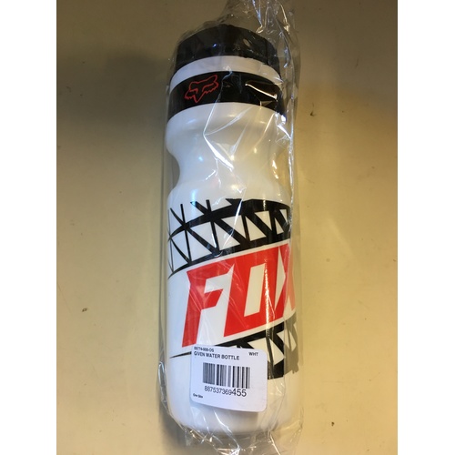FOX RACING MX GIVEN WHITE WATER - DRINK BOTTLE RED TOP FOX HEAD
