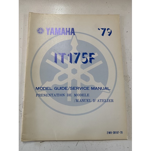 YAMAHA IT 175 F 1979 GENUINE YAMAHA SEVICE SUPPLEMENT MANUAL