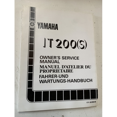 YAMAHA IT 200 S GENUINE YAMAHA SEVICE / WORK SHOPMANUAL 1TY-28199-80