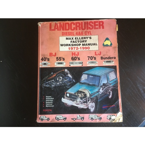 TOYOTA LANDCRUISER DEISEL 4 6 CYL 1972 1990 MAX ELLERY WORKSHOP SERVICE MANUAL