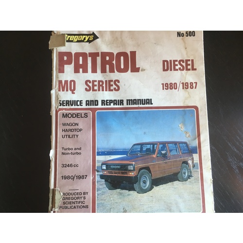 NISSAN PATROL MQ SERIES DEISEL 19801987 GREGORYS WORKSHOP SERVICE MANUAL