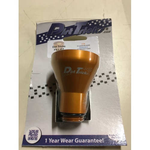 DIRT TRICKS SCREW IN ALUMINIUM OIL FILLER FUNNEL KTM HUSQVARNA ORG