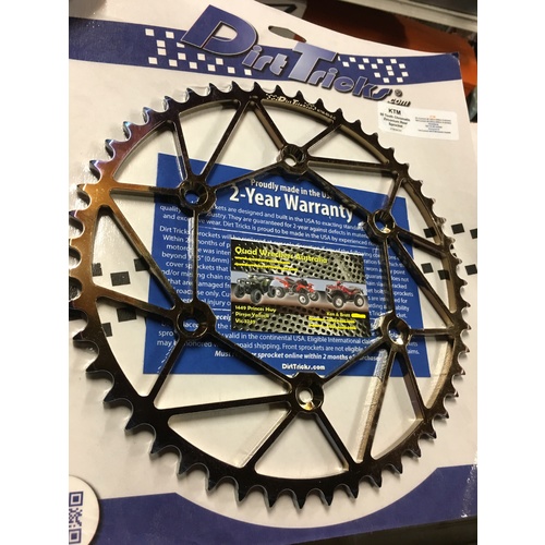 DIRT TRICKS REAR SPROCKET KTM 125 150 200 250 300 350 450 500 50 TOOTH CHROMATIC