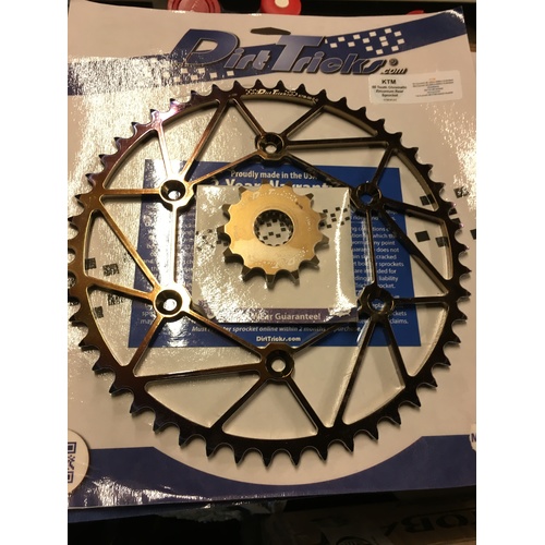 KTM DIRT TRICKS FRONT 14 & REAR 50 SPROCKET SET 125 200 250 300 350 450 500 530 EXC SX