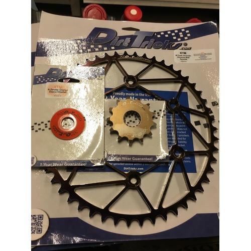 KTM DIRT TRICKS FRONT 14 & REAR 50 SPROCKET SET 250 350 450 500 530 4ST