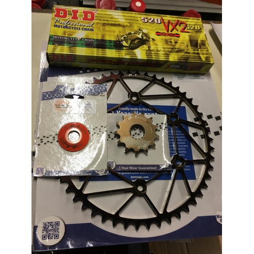 KTM DIRT TRICKS FRONT 13 REAR 51 SPROCKET DID CHAIN 250 350 450 500 530 4ST DOME WASHER