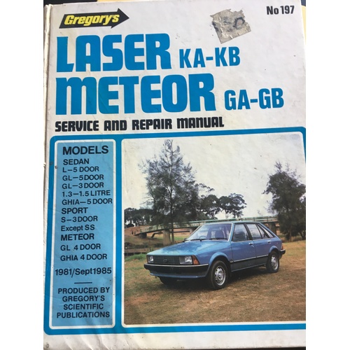 FORD LASER METOER 1981 1985 GREGORYS WORKSHOP MANUAL