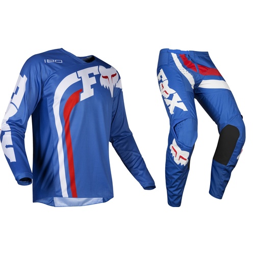 FOX RACING 180 GEAR SET COTA BLUE MX OFF ROAD PANTS SIZE 26 YOUTH LARGE JERSEY