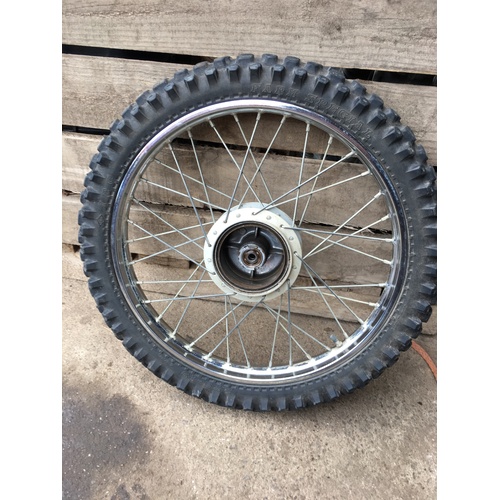 YAMAHA AG 100 2 STROKE FARM BIKE FRONT WHEEL - RIM - TYRE 19 INCH 