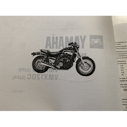 YAMAHA V MAX VMAX VMX12D VMX12DC 1200 PARTS CATALOUGE NUMBERS SCHEMATICS