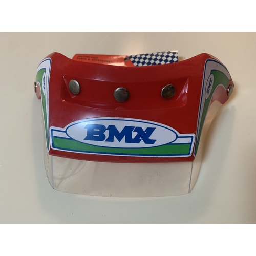 PENGUIN RED BMX HELMET PEAK WITH CLEAR EXTENTION VINTAGE NOS