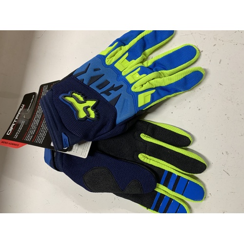 FOX RACING MX DIRTPAW RACE GLOVES  BLUE SIZE XXL 2X EXTRA LARGE CLEARANCE SALE