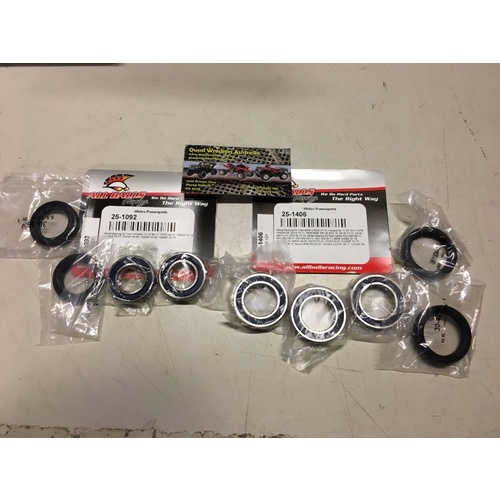 YAMAHA YZ 250 F 450 09 - 13 F FRONT & REAR WHEEL BEARING KIT ALL BALLS 1092 1406