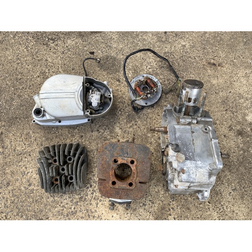 YAMAHA LS3 100 ENGINE PARTS , CRANK CYLINDER HEAD CASES STATOR INCOMPLETE