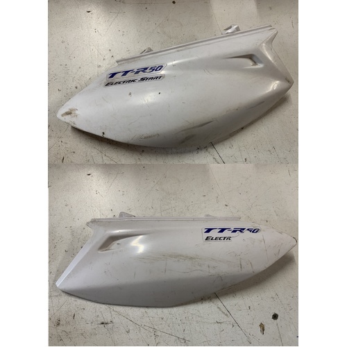 YAMAHA TTR  50 E  GENUINE LEFT RIGHT PAIR NUMBER PLATE SIDE COVERS 2006 - 2021