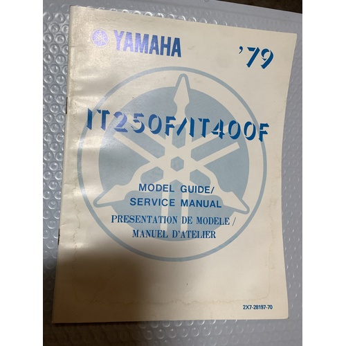 GENUINE YAMAHA SUPPLEMENTRY SERVICE MANUAL IT 250 400 F  2K9-28197-70 MODEL GUIDE