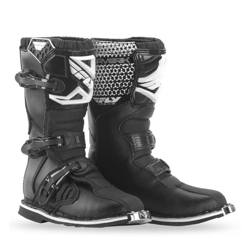 FLY RACING MAVERICK JUNIOR YOUTH DIRT BIKE BOOTS BLACK SIZE 6