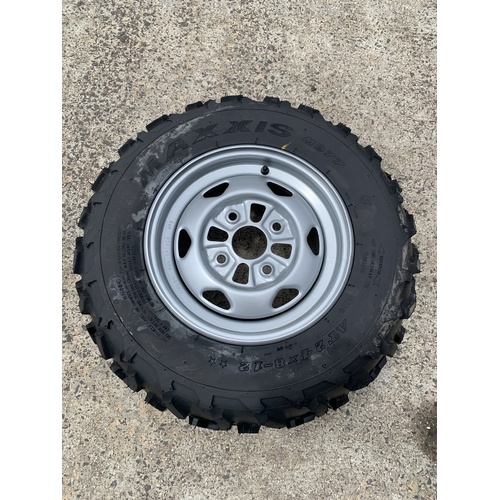NEW HONDA ATV FRONT RIM WHEEL 12 X 6 & TYRE 24 X 8 X 12 TRX 420 350 SILVER