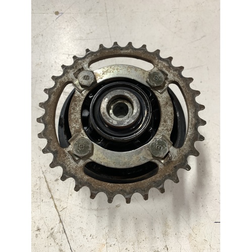 YAMAHA PW 80 REAR WHEEL SPROCKET CLUTCH HUB RT MX 100 WITH 32 TOOTH SPROCKET 