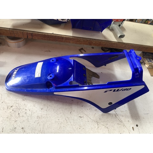 GENUINE YAMAHA PW 80 BLUE REAR GUARD FENDER SIDE PLATES COVERS