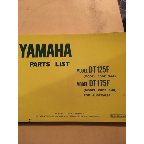 GENUINE YAMAHA PARTS LIST DT 125( 3A4 ) 175 ( 3HA ) DT125 DT175 F  3A4-28198-A5