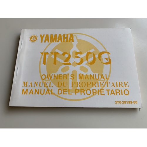 YAMAHA TT 250 G OWNERS MANUAL BOOK 3Y0-28199-60 