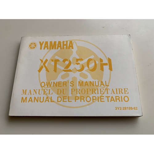 YAMAHA XT 250 H GENUINE YAMAHA OWNERS SEVICE MANUAL 3Y2-28199-62