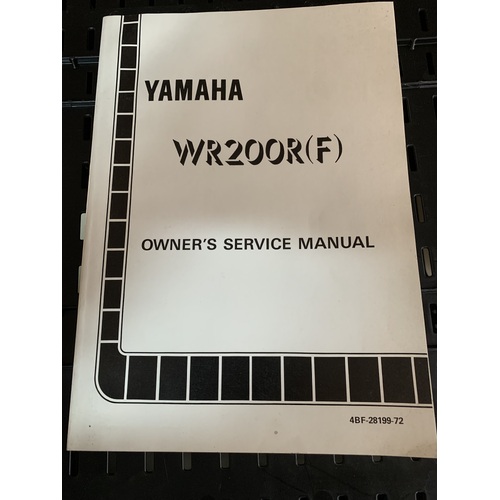 GENUINE YAMAHA SERVICE MANUAL BOOK WR 200 R ( F ) 4BF-28199-72 WORKSHOP