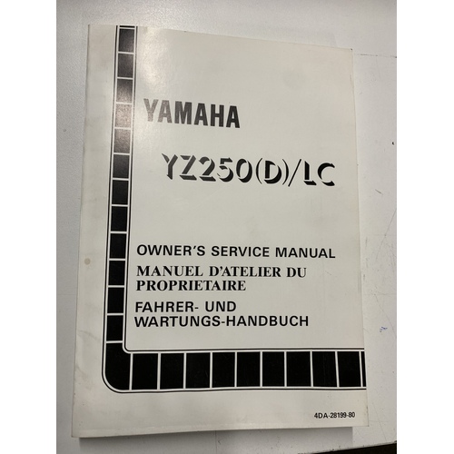 GENUINE YAMAHA YZ 250 D LC 1992 OWNERS SERVICE REPAIR WORKSHOP MANUAL 4DA-28199-80