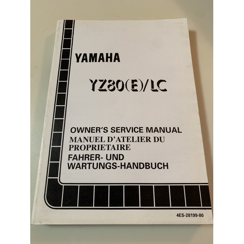 GENUINE YAMAHA WORKSHOP SERVICE MANUAL YZ 80 E LC ( 1993 ) 4ES-28199-80
