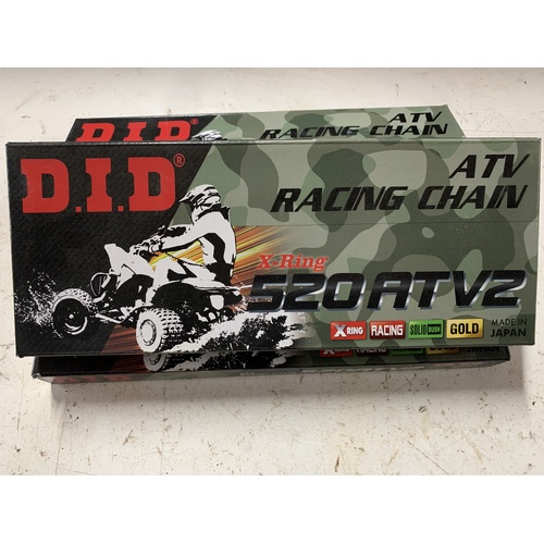 DID 520 XRING ATV RACING GOLD CHAIN 104 LINK RAPTOR BANSHEE LTR TRX KFX
