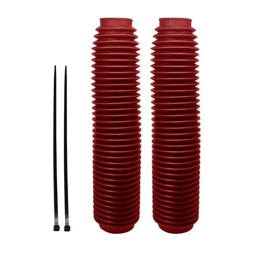 CIRCUIT FRONT FORK BOOTS GATOR 350 MM LONG 39 TOP 53 LOWER BOTTOM RED CR YZ