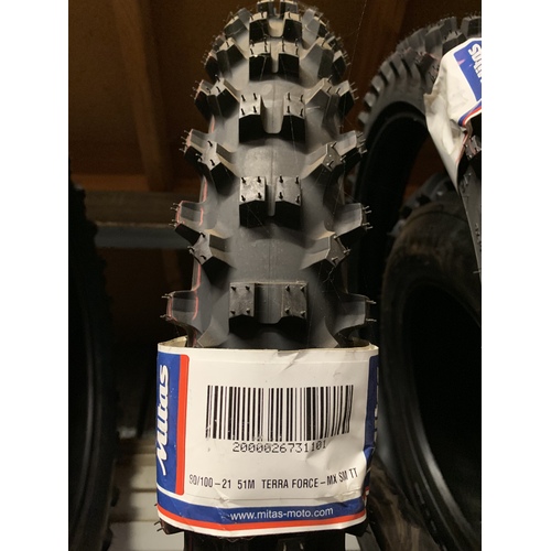MITAS TERRA FORSE MX SM TT 90 / 100 X21 51M RED KTM EXC WR YZ CR CRF YZF WRF RMX RMZ RM KLX DR DRZ TE